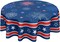 4th of July Tablecloth Round Patriotic Star Celebration Firework Table Cloths Circular Independence Day Table Cover Waterproof Polyester Tabletop for Dining Kitchen Party Decor 60 Inch
